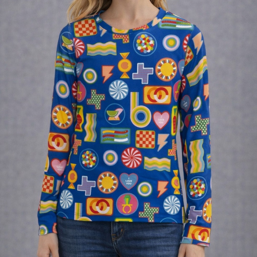 J Crew Crewcuts x KID MADE MODERN Swim Top Candy Printed Rash guard Girls 12
